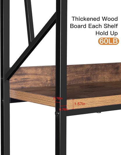 Bookshelf 6 Tier Corner Shelf, 77" Industrial Large Corner Etagere Bookcase, 6-Shelf Tall Corner L Shaped Storage Display Rack for Living Room Home Office