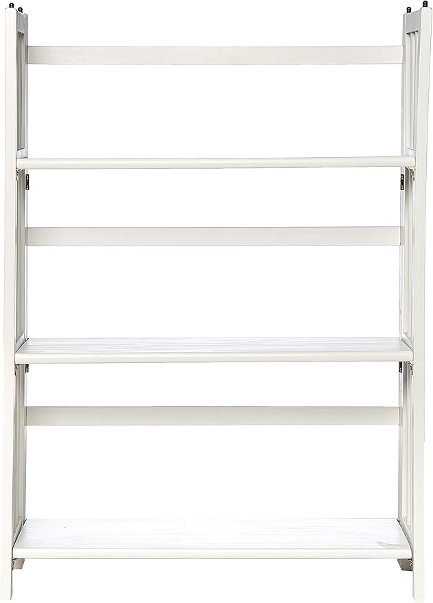 Casual Home 3-Shelf Folding Stackable Bookcase (27.5" Wide)-White