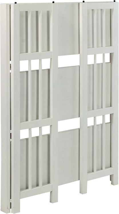 Casual Home 3-Shelf Folding Stackable Bookcase (27.5" Wide)-White