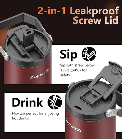 Kepwam Heated Coffee Mug Rechargeable T3, 20oz Self-Heating Travel Mug for Coffee with 1℉ Precise Temperature Control & App, Portable Cup Warmer for Outdoor & Car (Fits Cup Holders)