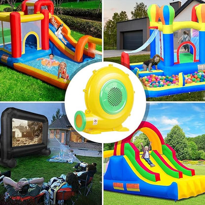 Air Blower 750 Watts with 4M Wire, 2550Pa Pump Fan Commercial Inflatable Bounce House Blower, Used for Inflatable Bouncy Castle and Jump Slides (750W,1HP)