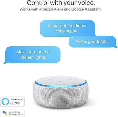 Kasa Smart Light Bulbs that works with Alexa and Google Home, Dimmable Smart LED Bulb, A19, 9W, 800Lumens, Soft White(2700K), CRI≥90, WiFi 2.4Ghz only, No Hub Required, 4 Count (Pack of 1)(KL110P4)