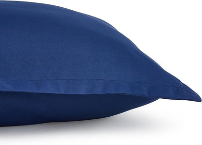 Amazon Basics 2 Piece Microfiber Kid's Comforter and Pillow Sham Set, Toddler, Navy, Solid