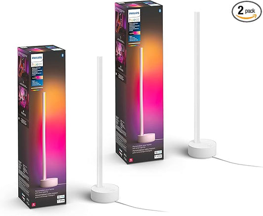 Philips Hue Signe Smart Table Lamp, White - White and Color Ambiance LED Color-Changing Light - 2 Pack - Control with Hue App - Compatible with Alexa, Google Assistant, and Apple Homekit