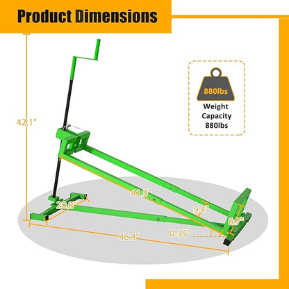 Riding Lawn Mower Lift Jack Lawn Mower Jack Lift with 880 Lbs Weight Capacity Telescopic Maintenance Jack for Lawn mowers and Garden Tractors Green