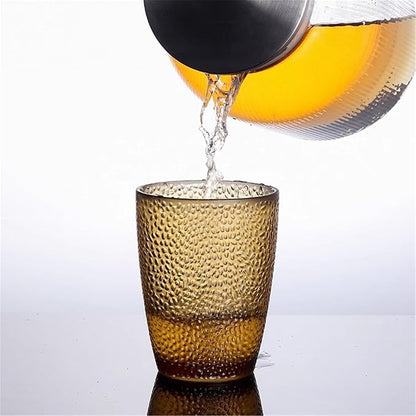 drinking glassware Stackable Heat-resistant Water Cup for Juice Beer(Blue,Medium)