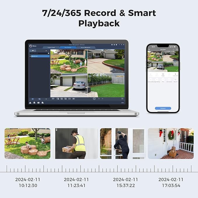 [3TB HDD] Hiseeu 3K 8ch Wired Security Camera System with Vehicle/Human Detection Home CCTV Camera System w/8pcs Security Cameras 5MP H.265+ DVR Outdoor&Indoor,Remote Access,Night Vision,24/7 Record