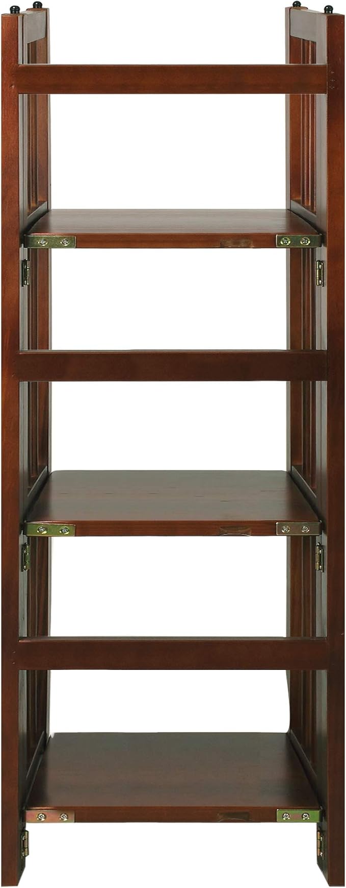 Casual Home 3-Shelf Folding Bookcase (14" Wide)-Walnut