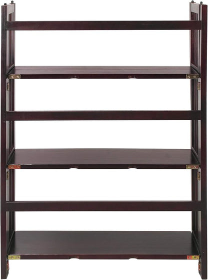 Casual Home 3 Shelf Folding Stackable Bookcase, 27.5" Wide, Espresso