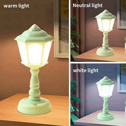 Mini Desk lamp Vintage, LED Desk Lamp Dimmable Table Lamp Reading Lamp with USB Charging Port, Sensitive Control, Eye-Caring Office Lamp,Very beautiful decorative desk lamp (Green)