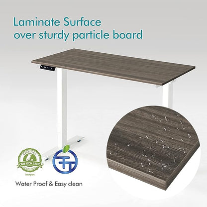 Kaboon Universal Tabletop 55"x23.62" Solid One-Piece Melamine Table Top, Double Desk L-Desk DIY, Home and Office Countertop,Eucalyptus/Dark Walnut