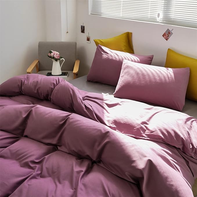 Purple Comforter Set Full Grape Color Bedding Set 3 Pieces Solid Purple Comforter Set Hotel Quality Lightweight Women Comforter Set Full Breathable Purple Bed Comforter Set Full