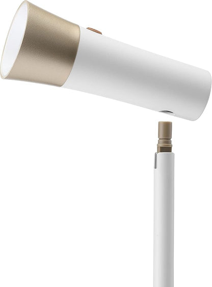Dimmable LED Desk Light Study Lamp w/Adjustable, Rechargeable & Detachable Head - Home/Dorm/Office Table Lighting for Work, Reading & Studying - White/Gold