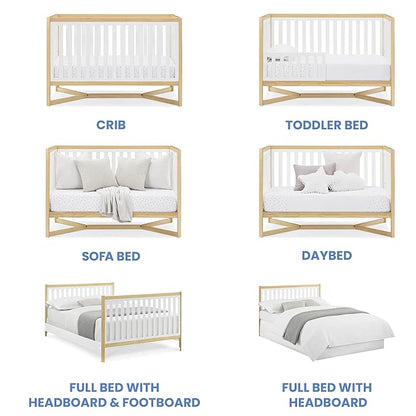 Delta Children Tribeca 4-in-1 Baby Convertible Crib, Bianca White/Natural