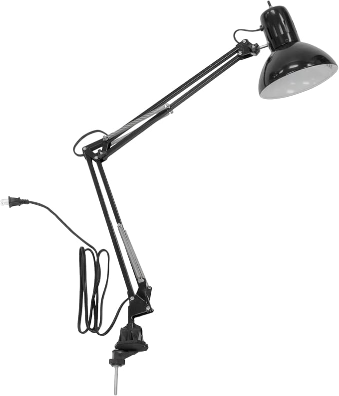 Studio Designs Swing Arm Lamp with 13-watt CFL Bulb, Black