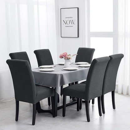 Joccun Chair Covers for Dining Room Set of 2,Dining Chair Slipcover Stretch Dining Room Chair Covers Seat Protector,Washable Parsons Chair Cover for Home,Banquet(Dark Gray,2 Pack)