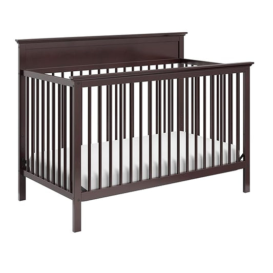 Storkcraft Carmel 5-in-1 Convertible Crib (Espresso) - GREENGUARD Gold Certified, Converts to Toddler Bed & Full-Size Bed, Fits Standard Full-Size Crib Mattress, 4 Adjustable Mattress Heights