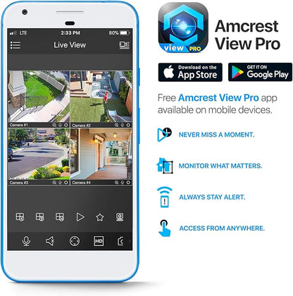 Amcrest UltraHD 5MP Outdoor POE Camera 2592 x 1944p Bullet IP Security Camera, Outdoor IP67 Waterproof, 103° Viewing Angle, 2.8mm Lens, 98.4ft Night Vision, 5-Megapixel, IP5M-B1186EW-28MM (White)