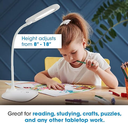 OttLite LED Soft Touch Desk Lamp - 3 Brightness Settings with Energy Efficient Natural Daylight LEDs - Adjustable Flexible Neck & Touch Controls for Tabletops, Home Office, Computer Desk, & Dorms