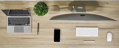 Kaboon Universal Tabletop 55"x23.62" Solid One-Piece Melamine Table Top, Double Desk L-Desk DIY, Home and Office Countertop, Oak