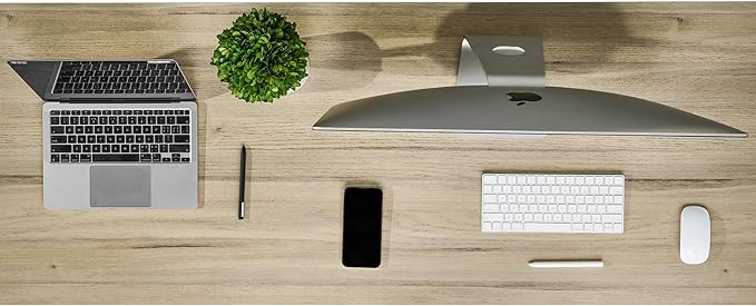 Kaboon Universal Tabletop 55"x20", Solid One-Piece Melamine Table Top, Double Desk L-Desk DIY, Home and Office, Oak