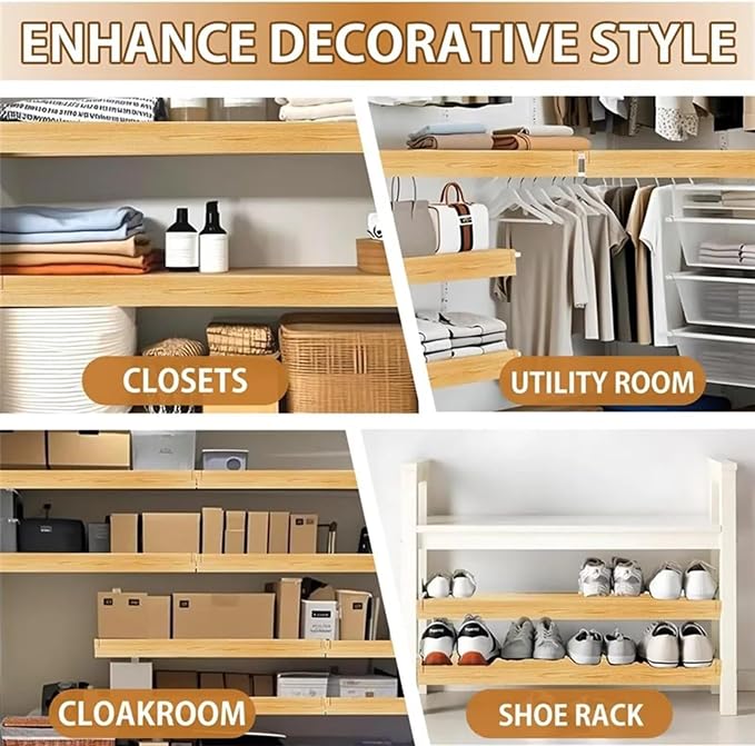 5PCS Wire Rack Cover, 37x18x3 in PVC Wire Shelf Covers for Pantry Shelves - Moisture Resistant, Removable Closet Decoration (Not Wood), for Kitchen Bathroom