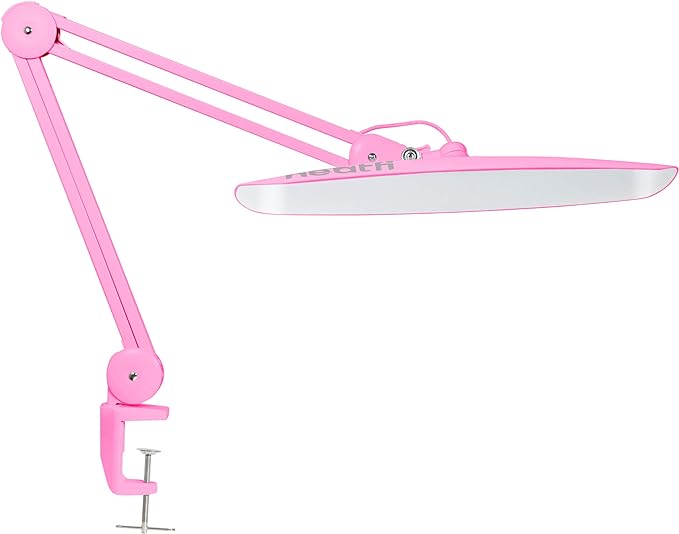 Neatfi XL 2,200 Lumens LED Task Lamp, 24W Super Bright Desk Lamp, 117 Pcs SMD LED, 4 Level Brightness, Dimmable, Task LED Light for Home, Office, Workbench (Non-CCT, Pink)