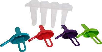 Popsicle Molds Ice Pop Maker with Straw – 4 Large BPA Free Popsicle Mold Set, Reusable Freezer Pop Maker for Juice Yogurt Fruit