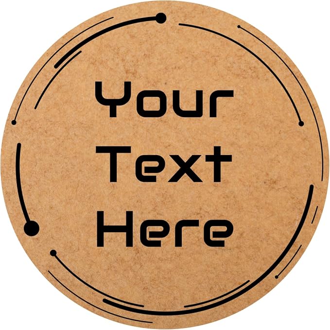 100-1000 Pcs Kraft Custom Sticker Labels Round Customized Labels Wreath Designs Personalized Stickers for Food Jars Gift Essential Oil Bottles Storage Bins(Kraft Paper 11)
