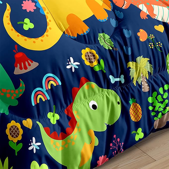 Dinosaur Bedding Full for Boys - Dinosaur Bedding Set for Kids Bedroom Dinosaur Bedding Full Blue Dinosaur Comforter Boys Room Decor Dinosaur Comforter, Full (1 Comforter 2 Pillowcases)