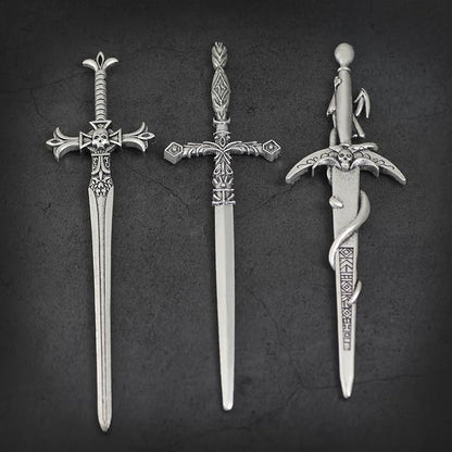 3Pcs Sword Hair Pins - Renaissance Medieval Gothic Hair Sticks for Women, Vintage Metal Hair Chopsticks for Bun Updo, Renaissance Accessories Medieval Accessories