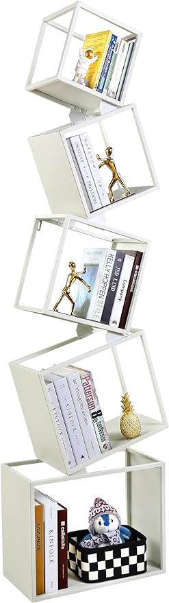 Bookshelf 2024 NEW, 5-Tier Bookshelves, 67" Tall White Bookshelf, Book Shelf, Bookcase, Modern Bookshelf, Storage Shelf for CDs/Books/Collections, Display Shelf for Livingroom, Bedroom, Office