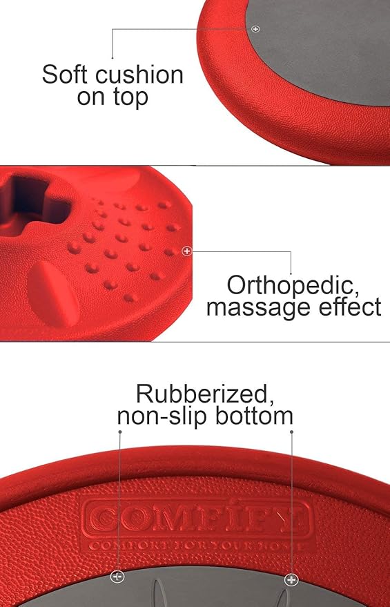 Studico ActiveChairs Kids Wobble Stool, Flexible Seating for Preschool & Elementary Classrooms. Improves Focus & Posture, Helps ADHA/ADD, Wiggle Seat, [Active Desk Chairs], 14" Stool, Ages 3-7, Red