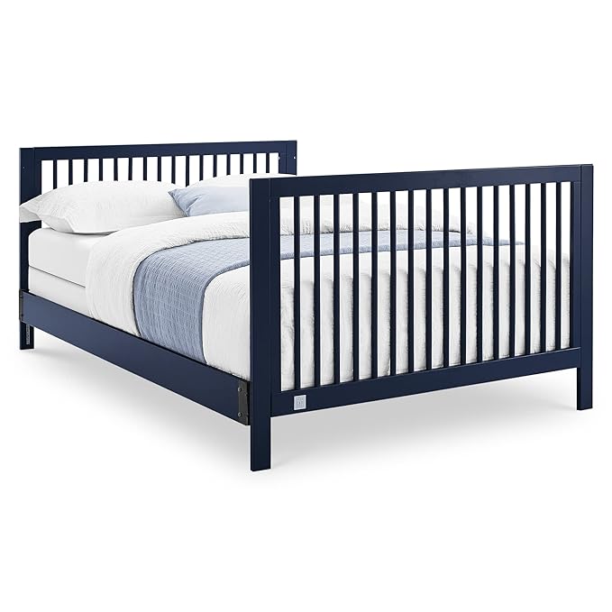 Delta Children babyGap Charlie 6-in-1 Convertible Crib + Brannan Bear Bookcase with Bins + Brannan Bear Wall Shelf with 4 Hooks, Navy (Bundle)