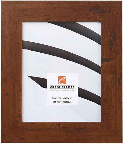 Craig Frames Bauhaus 200, Rustic Dark Walnut Brown Picture Frame, 14 by 21-Inch