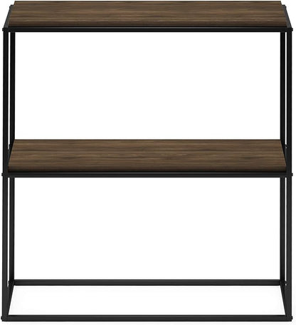 Furinno Moretti Modern Wide Stackable Metal Shelf, Columbia Walnut