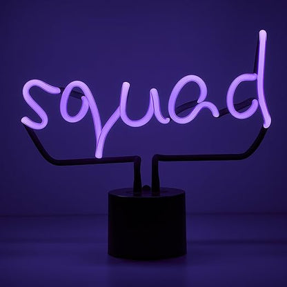 Amped & Co Squad Neon Desk Light, Real Neon, Purple, Large 11x12.2, Home Decor Neon Signs For Unique Rooms