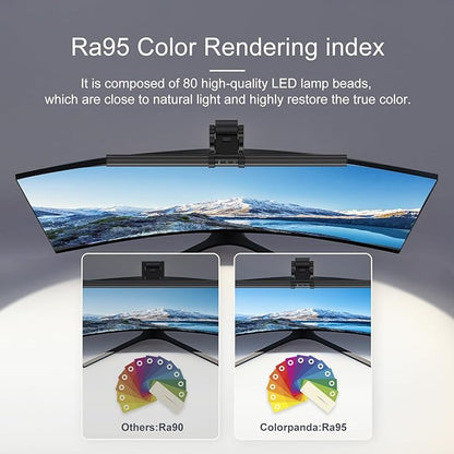 Induction Monitor Light with Sensor, Monitor Light Desk Lamp with Touch and Sensor Control, No Screen Glare Dimmable Monitor Lamp Computer Light Bar for Screen/Home/Office