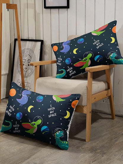 Datura home Dinosaur Space Dinos Comforter Bedding Set for Boys Kids Children,Celestial Bodies Colorful Dinosaur Print Bedding Set with 1 Comforter and 2 Pillowcases(Dinosaur Queen)