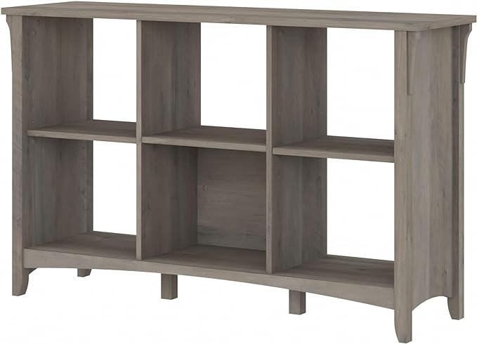 Bush Furniture Salinas 6 Cube Organizer in Driftwood Gray