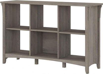 Bush Furniture Salinas 6 Cube Organizer in Driftwood Gray