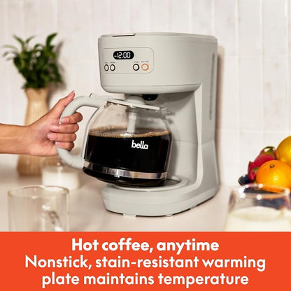 BREW 12-Cup Programmable Coffee Maker with No-Drip Glass Carafe, Oatmilk