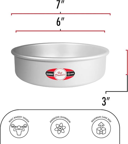 Fat Daddio's PRD-63 Anodized Aluminum Round Cake Pan, 6 x 3 inch