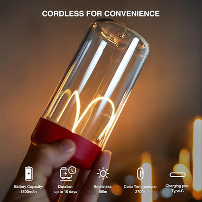 Mini Minimalist Table Lamp Cordless LED Desk Lamp Rechargeable Modern Night Lights Portable Nightstand Lamps Unique Ambient Light Mood Lighting for Bedroom, Beside, Nursery
