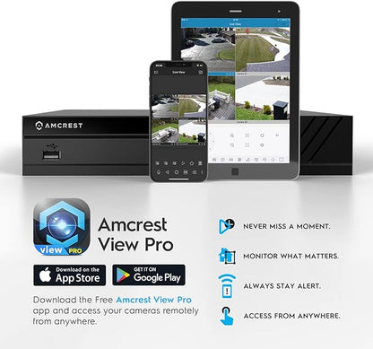Amcrest 4K 8CH POE NVR (1080p/3MP/4MP/5MP/8MP) POE Network Video Recorder - Supports up to 8 x 8MP/4K IP Cameras, 8-Channel Power Over Ethernet Pre-Installed 2TB Hard Drive (NV4108E-2TB)