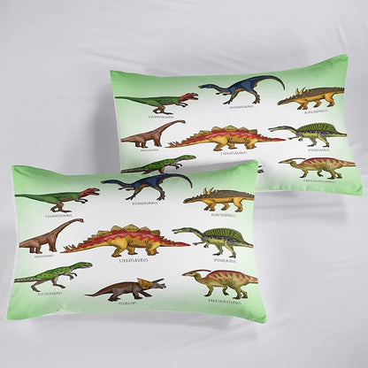 CVHOUSE Dinosaur Bedding Set,Dinosaur Comforter,Dinosaur Comforter Set Queen,Microfiber Quilt Set with 1 Comforter and 2 Pillow Cases- 3 Piece