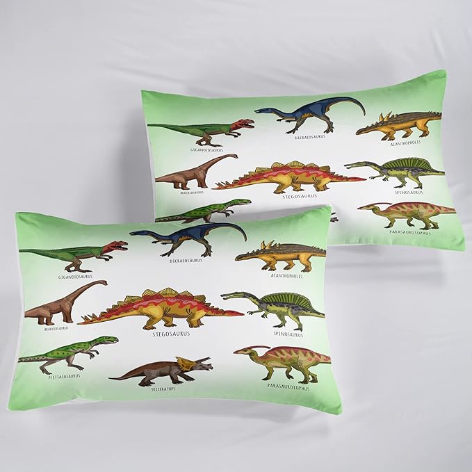 CVHOUSE Dinosaur Bedding Set,Dinosaur Comforter,Dinosaur Comforter Set King,Microfiber Quilt Set with 1 Comforter and 2 Pillow Cases- 3 Piece