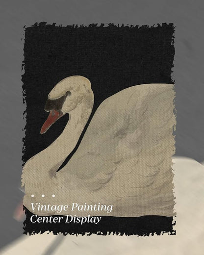 HUARCEY Gold Framed Vintage Wall Art for Living Room, Grace Swan Art Painting Pictures Animal Bathroom Prints Farmhouse Wall Decor Large Canvas Swan Aesthetic Decor for Kitchen Bedroom Zwaan 24"x36"