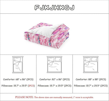 Kids Butterfly Comforter Set - Butterfly Twin Bedding Set Pink Butterflies Prints Bedding Set for Girls Room Cute Princess Bedding Sets for All Season Butterfly Bed Set, 1 Comforter + 1 Pillowcase