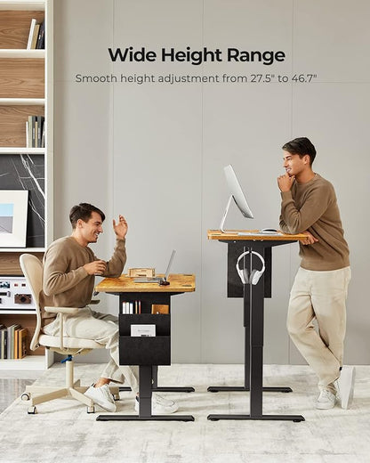 Marsail Stand up Desk, 48x24 Inch Standing Desk Adjustable Height, Electric Standing Desk, Sit Stand Desk with Headphone Hook for Computer Gaming Desk Home Office Desk